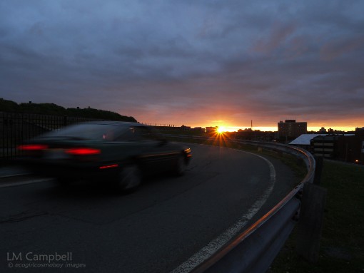 Driving into the sunset on the Halifax Citadel